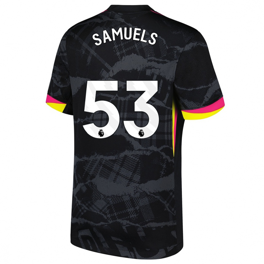 Kids Football Ishé Samuels-Smith #53 Black Pink Third Jersey 2024/25 T-Shirt