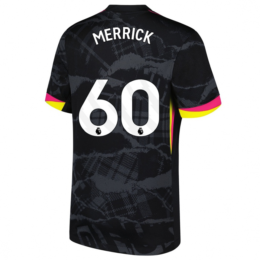 Kids Football Max Merrick #60 Black Pink Third Jersey 2024/25 T-Shirt