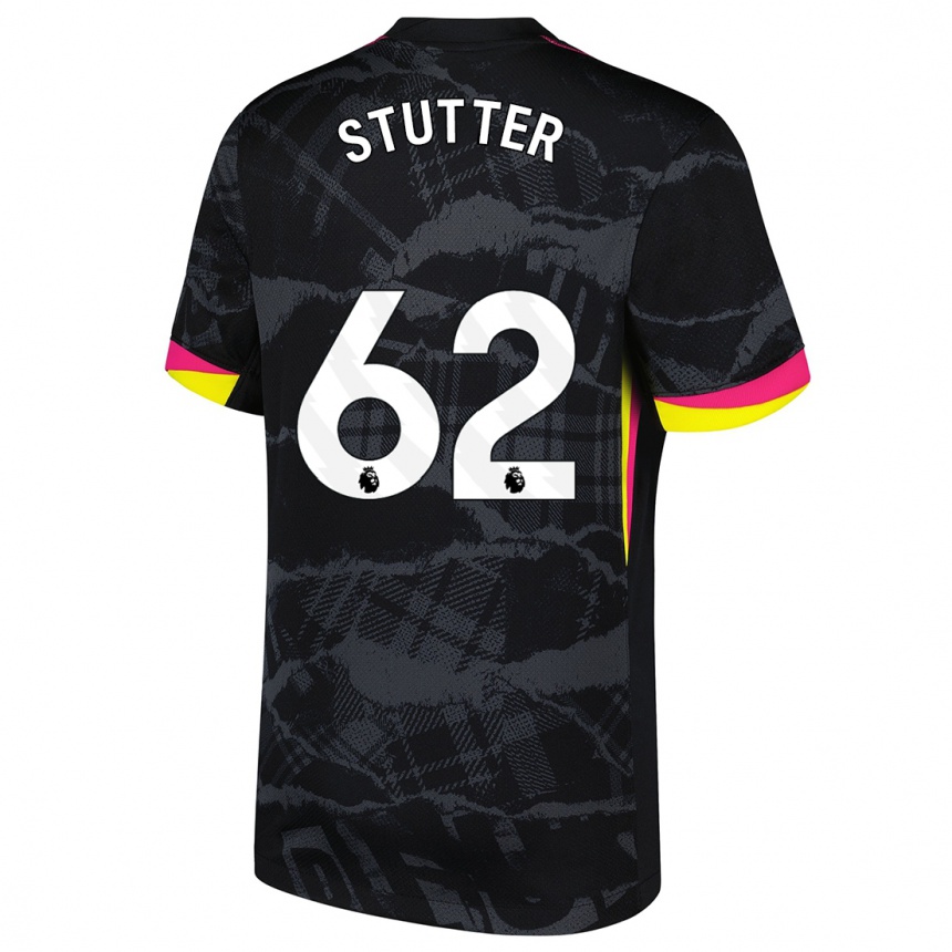 Kids Football Ronnie Stutter #62 Black Pink Third Jersey 2024/25 T-Shirt