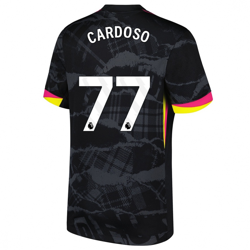 Kids Football Leo Cardoso #77 Black Pink Third Jersey 2024/25 T-Shirt