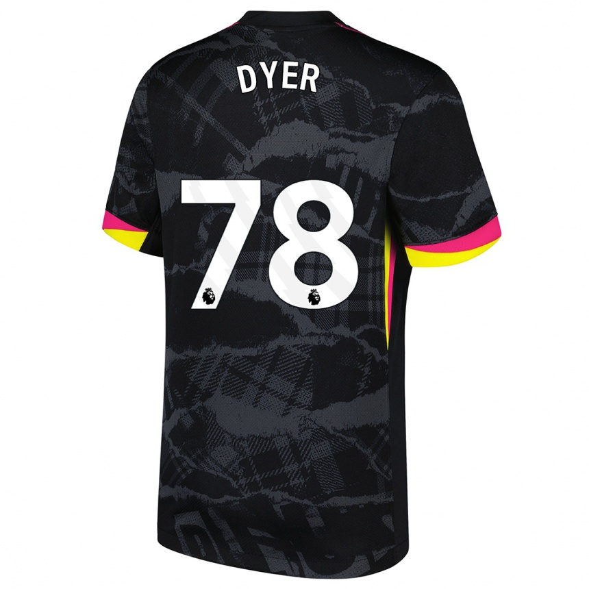 Kids Football Kiano Dyer #78 Black Pink Third Jersey 2024/25 T-Shirt