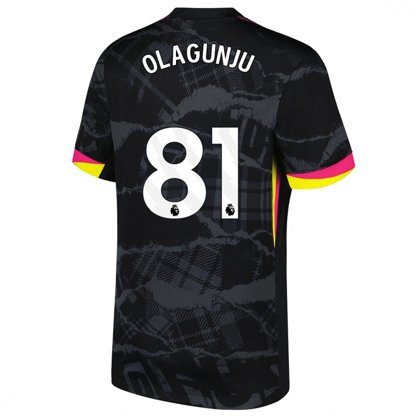 Kids Football Saheed Olagunju #81 Black Pink Third Jersey 2024/25 T-Shirt