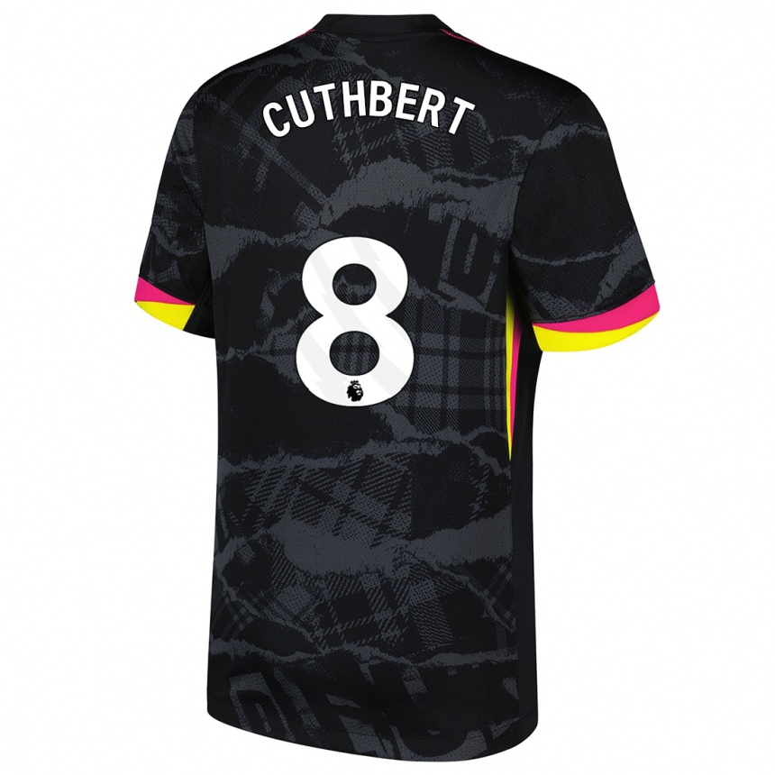 Kids Football Erin Cuthbert #8 Black Pink Third Jersey 2024/25 T-Shirt