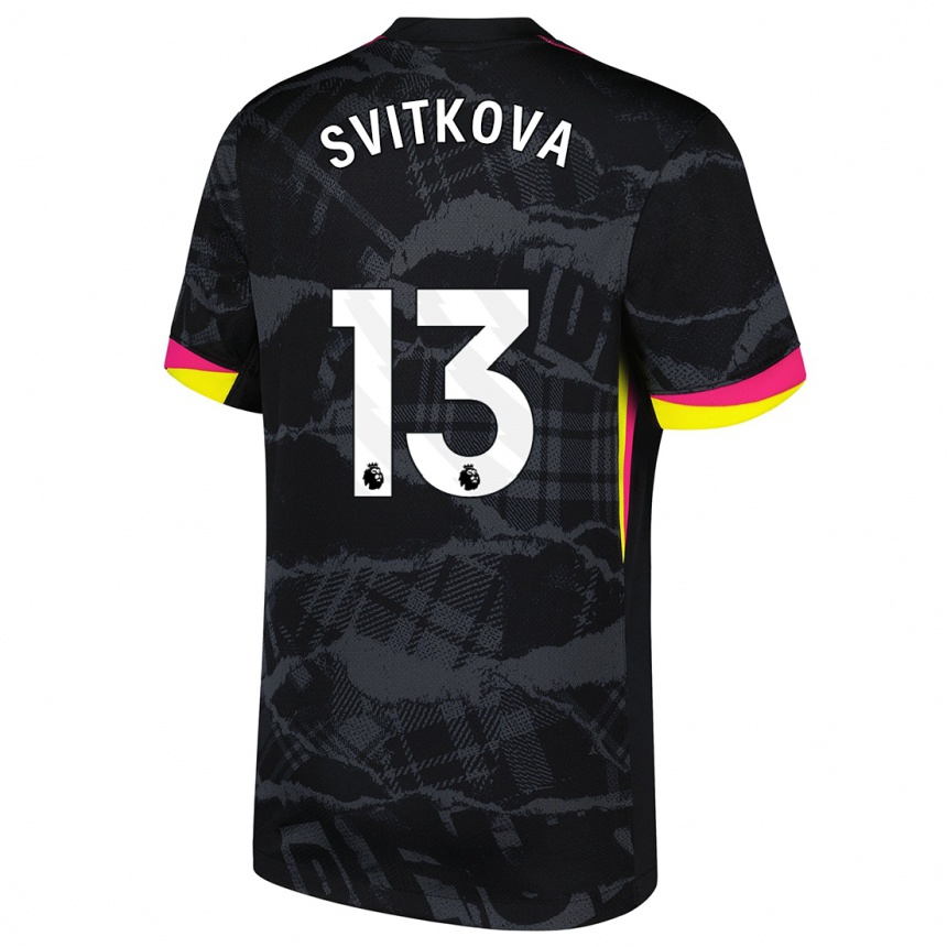 Kids Football Kateřina Svitková #13 Black Pink Third Jersey 2024/25 T-Shirt