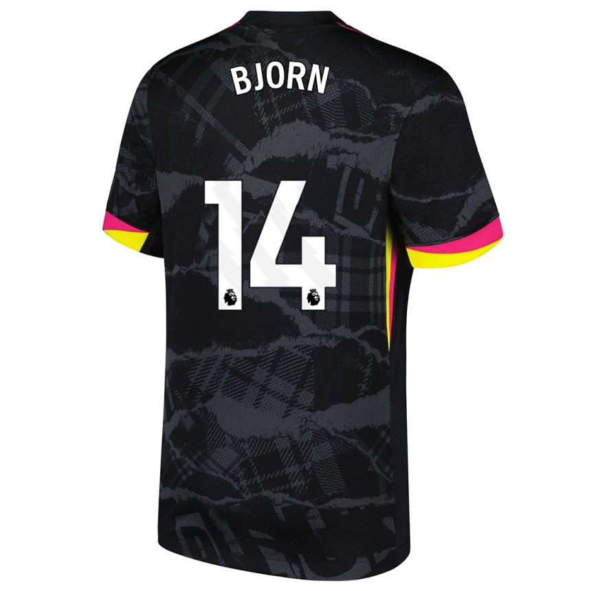 Kids Football Nathalie Björn #14 Black Pink Third Jersey 2024/25 T-Shirt