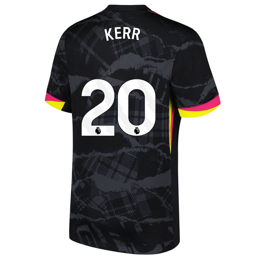 Kids Football Sam Kerr #20 Black Pink Third Jersey 2024/25 T-Shirt