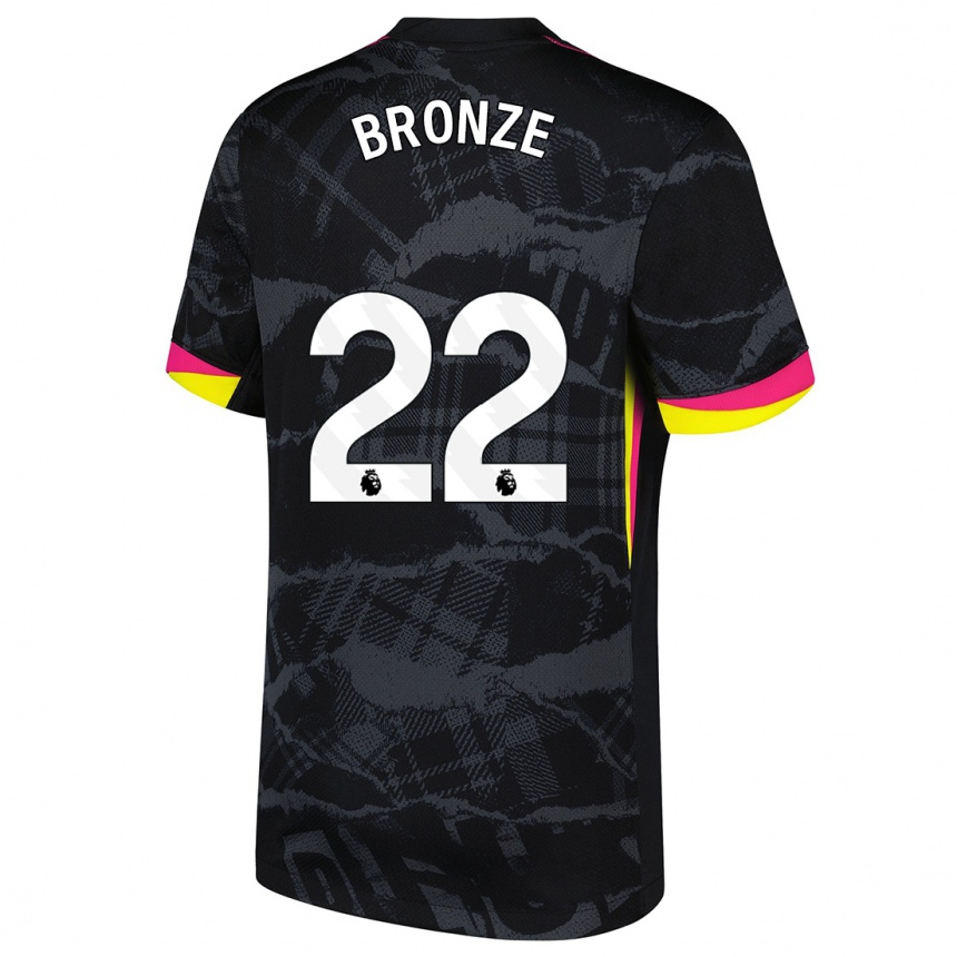 Kids Football Lucy Bronze #22 Black Pink Third Jersey 2024/25 T-Shirt