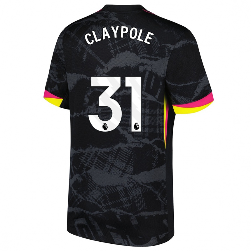 Kids Football Aimee Claypole #31 Black Pink Third Jersey 2024/25 T-Shirt