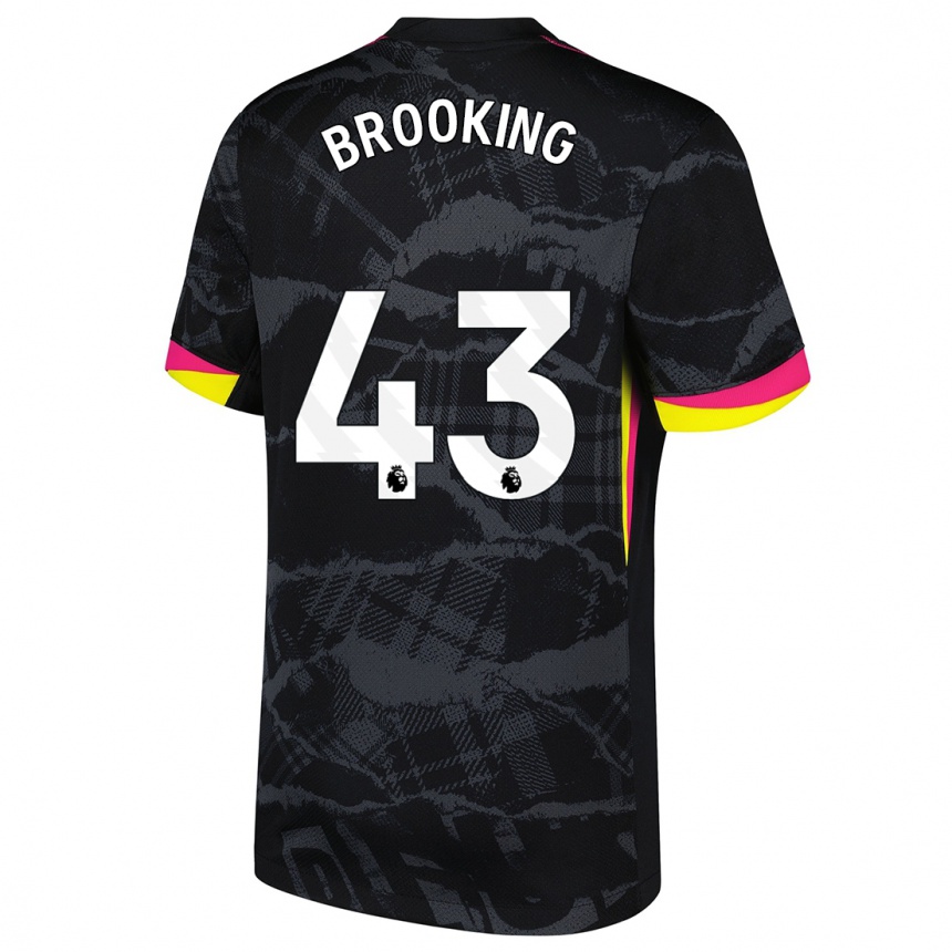 Kids Football Josh Brooking #43 Black Pink Third Jersey 2024/25 T-Shirt