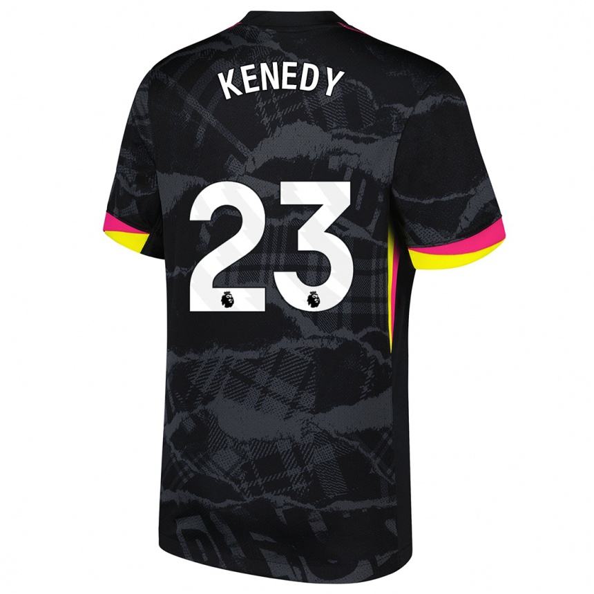 Kids Football Robert Kenedy #23 Black Pink Third Jersey 2024/25 T-Shirt