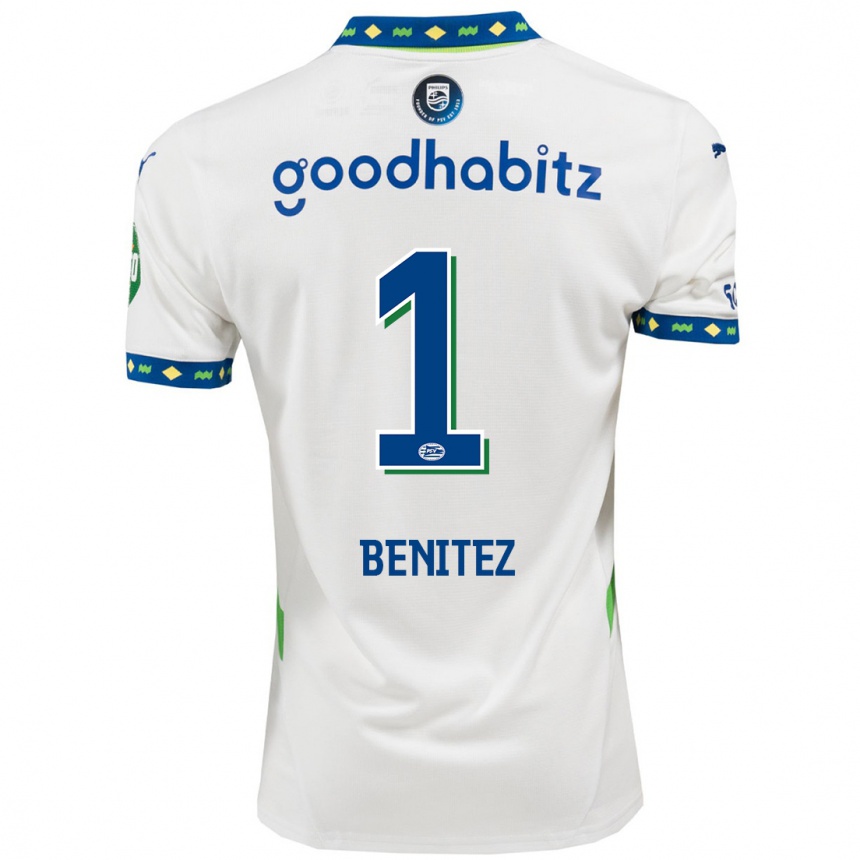 Kids Football Walter Benítez #1 White Dark Blue Third Jersey 2024/25 T-Shirt