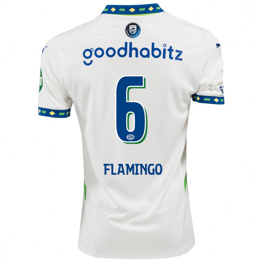 Kids Football Ryan Flamingo #6 White Dark Blue Third Jersey 2024/25 T-Shirt