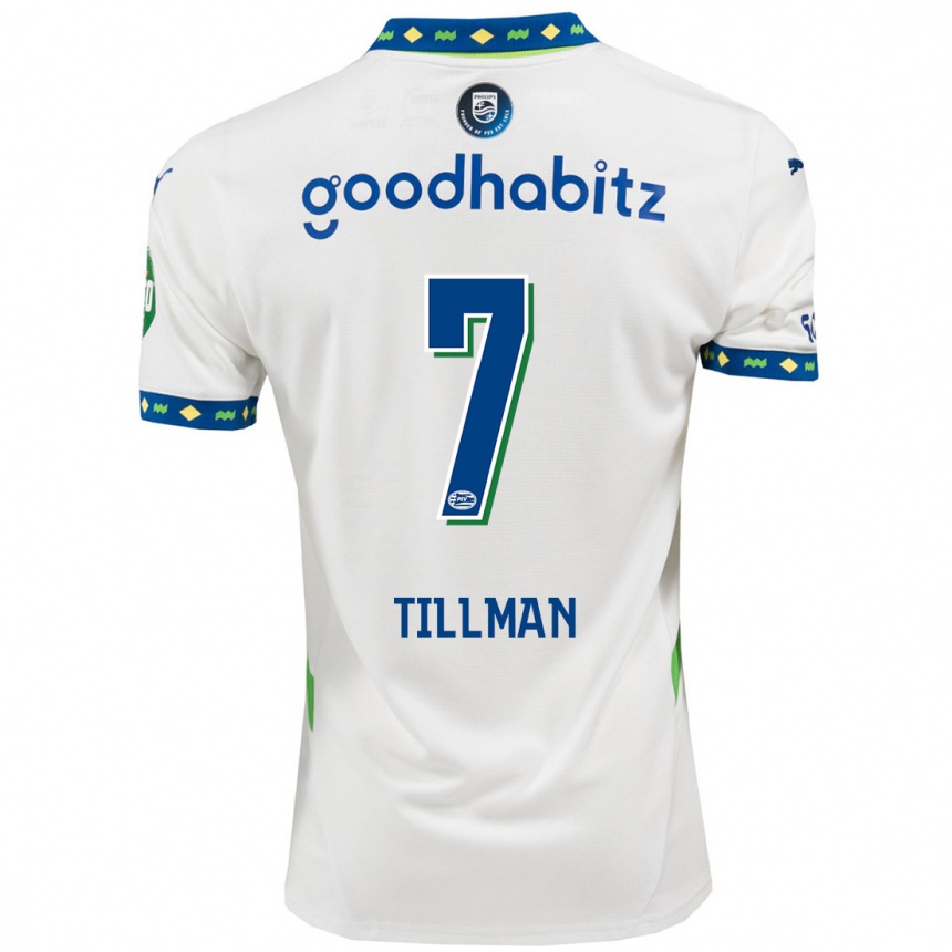 Kids Football Malik Tillman #7 White Dark Blue Third Jersey 2024/25 T-Shirt