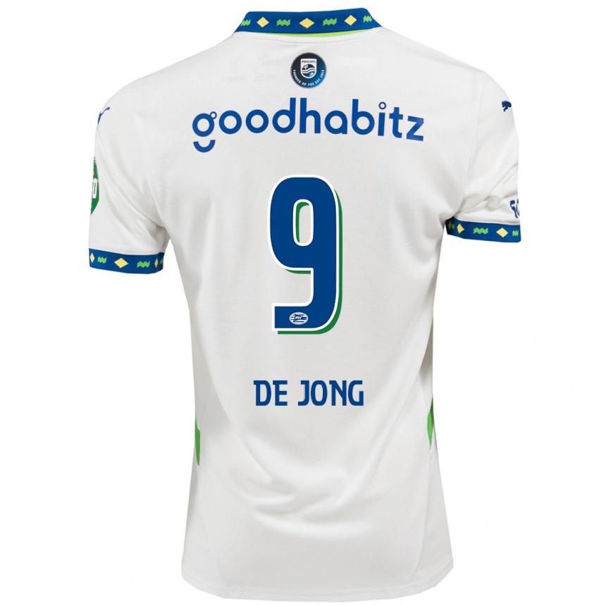 Kids Football Luuk De Jong #9 White Dark Blue Third Jersey 2024/25 T-Shirt