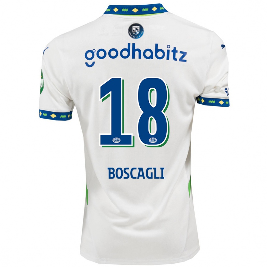 Kids Football Olivier Boscagli #18 White Dark Blue Third Jersey 2024/25 T-Shirt