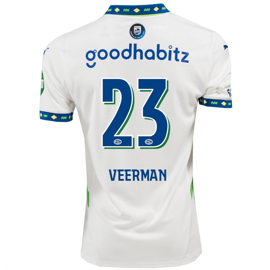 Kids Football Joey Veerman #23 White Dark Blue Third Jersey 2024/25 T-Shirt