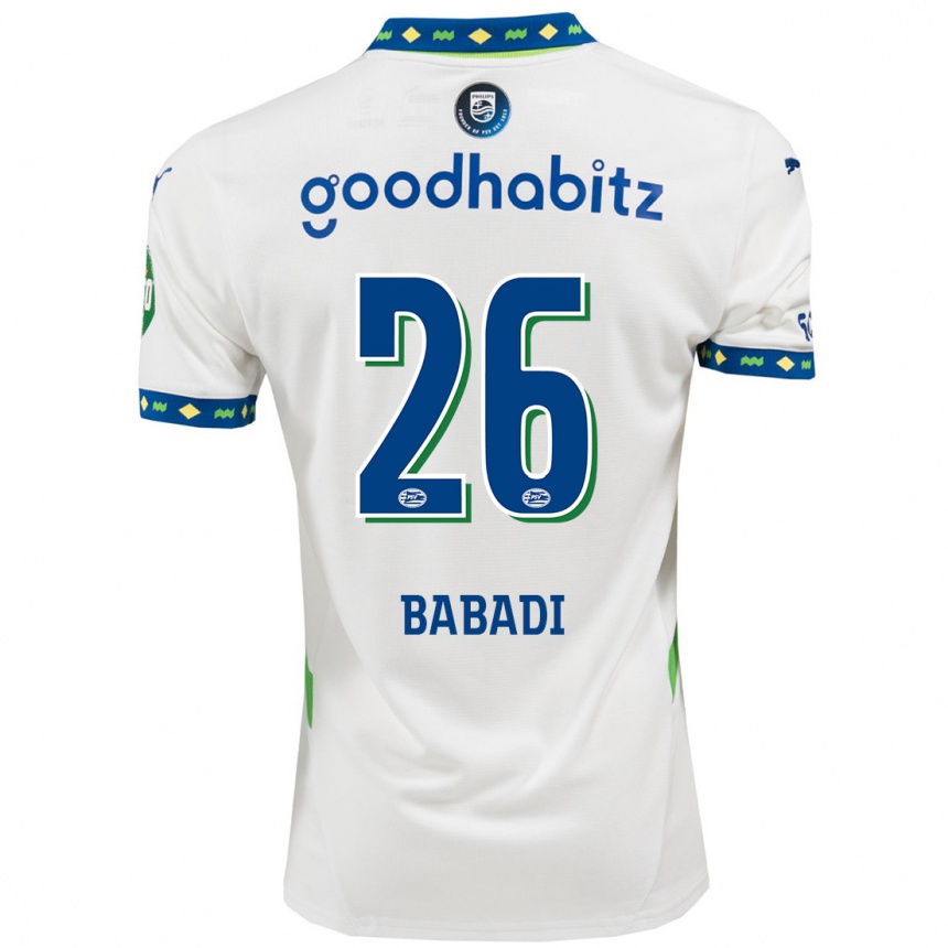 Kids Football Isaac Babadi #26 White Dark Blue Third Jersey 2024/25 T-Shirt