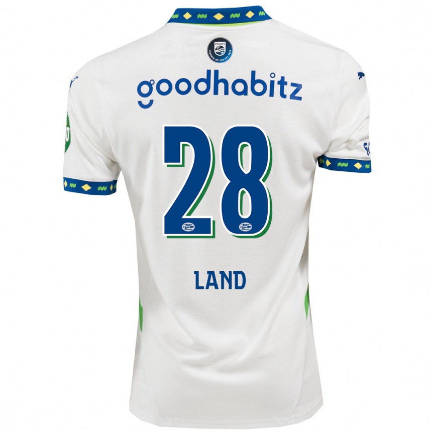 Kids Football Tygo Land #28 White Dark Blue Third Jersey 2024/25 T-Shirt