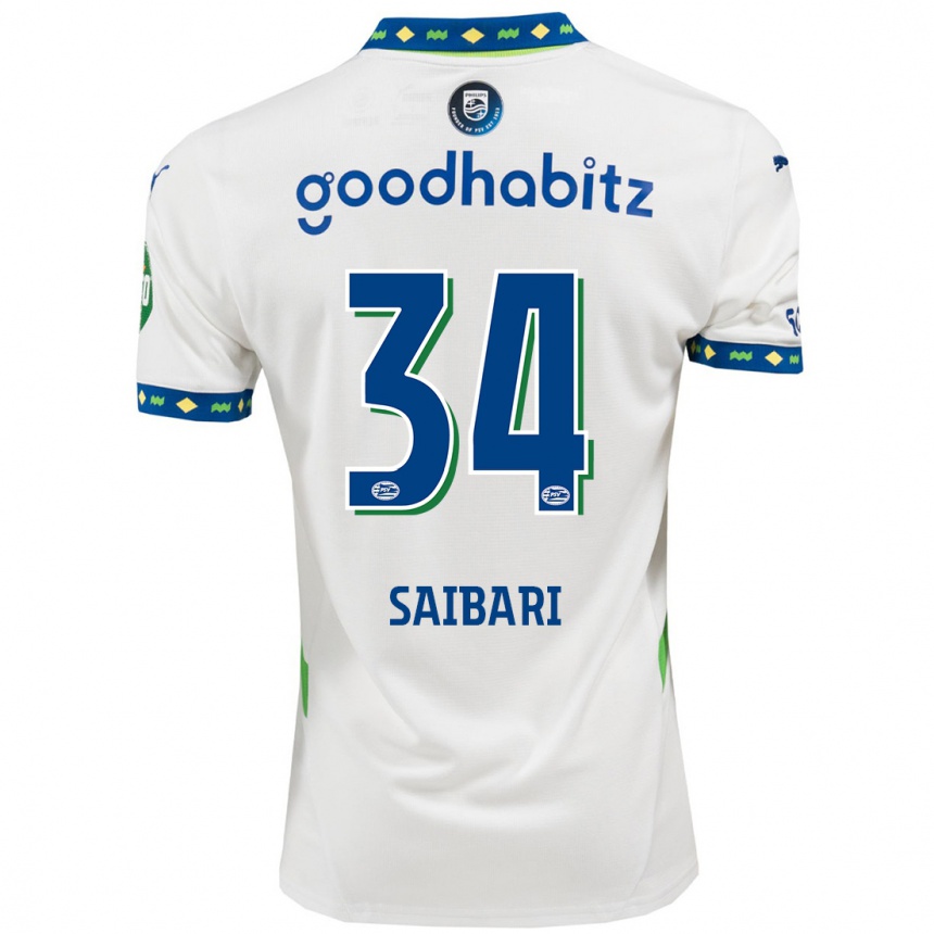 Kids Football Ismael Saibari #34 White Dark Blue Third Jersey 2024/25 T-Shirt