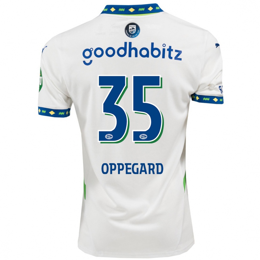 Kids Football Fredrik Oppegård #35 White Dark Blue Third Jersey 2024/25 T-Shirt