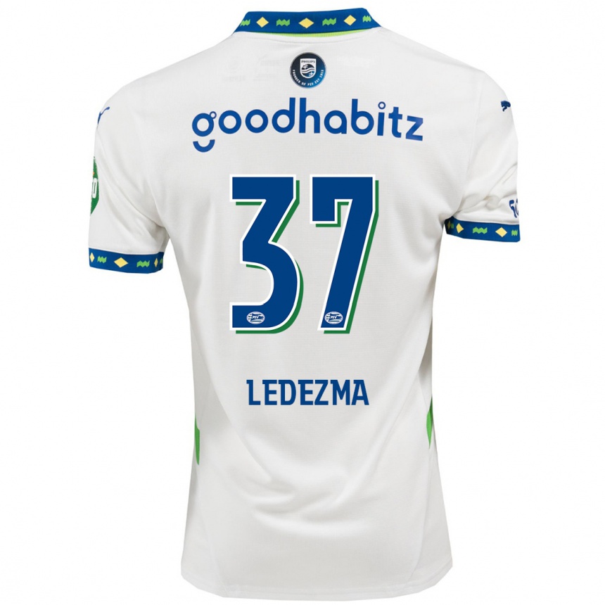 Kids Football Richard Ledezma #37 White Dark Blue Third Jersey 2024/25 T-Shirt