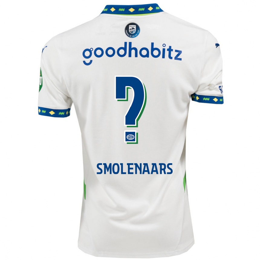 Kids Football Tijn Smolenaars #0 White Dark Blue Third Jersey 2024/25 T-Shirt