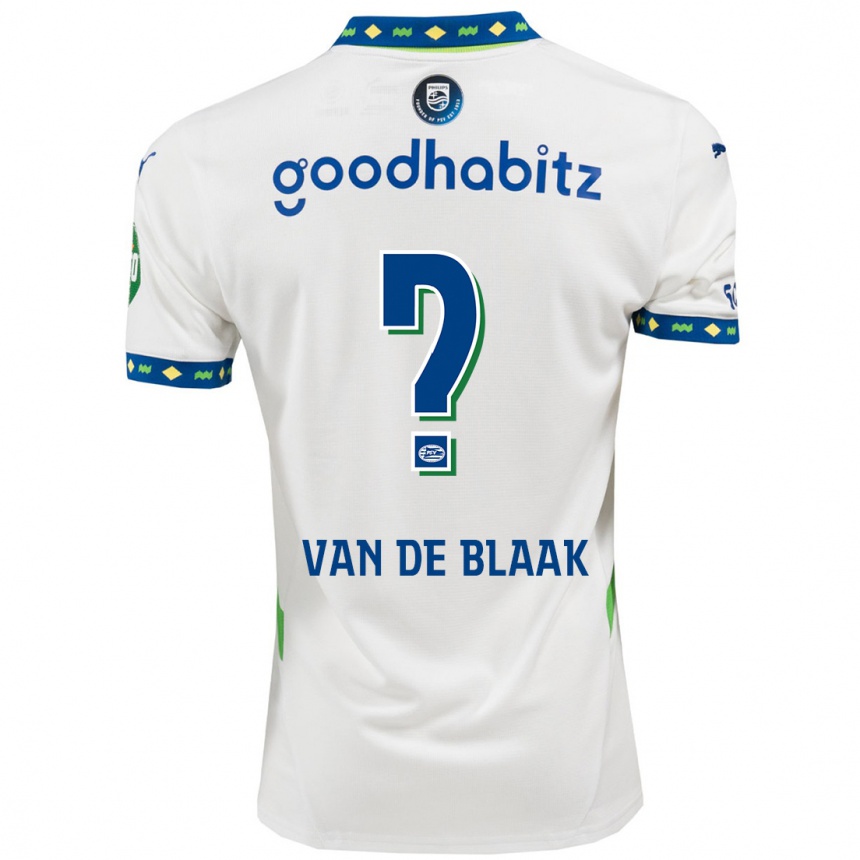 Kids Football Emmanuel Van De Blaak #0 White Dark Blue Third Jersey 2024/25 T-Shirt