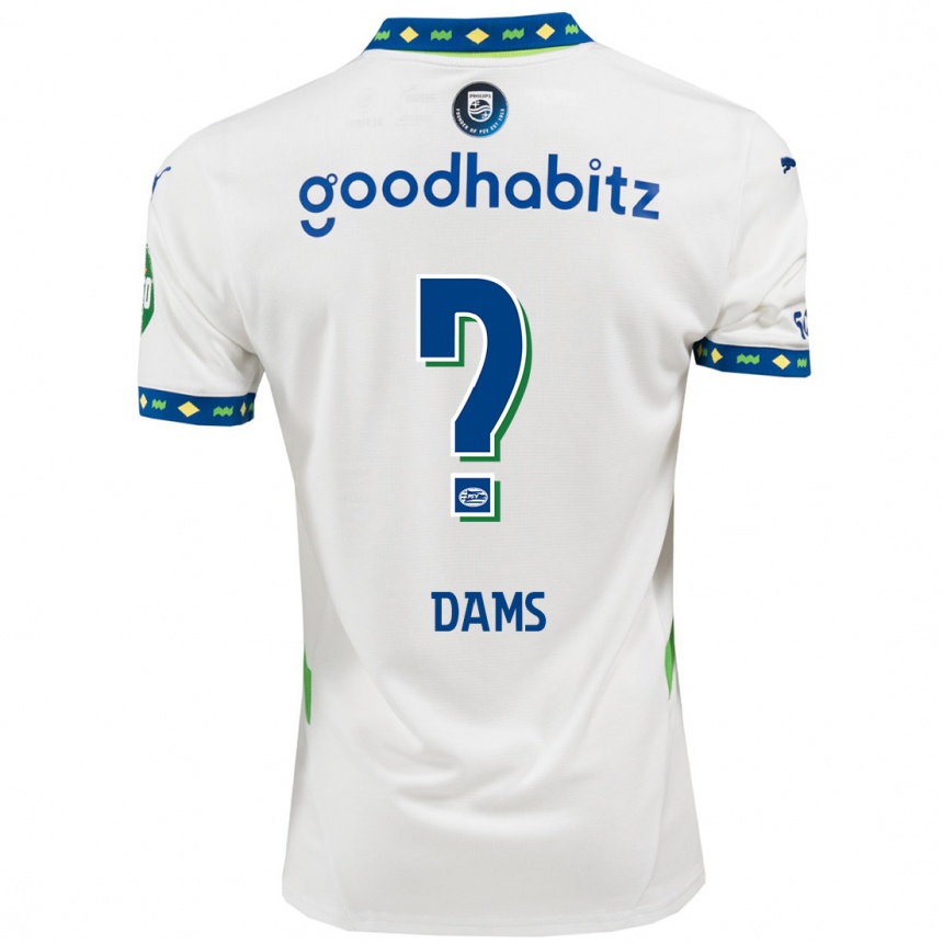 Kids Football Matteo Dams #0 White Dark Blue Third Jersey 2024/25 T-Shirt