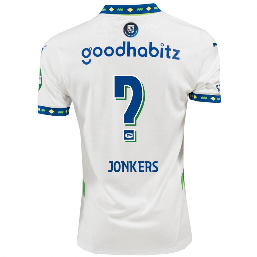 Kids Football Brent Jonkers #0 White Dark Blue Third Jersey 2024/25 T-Shirt