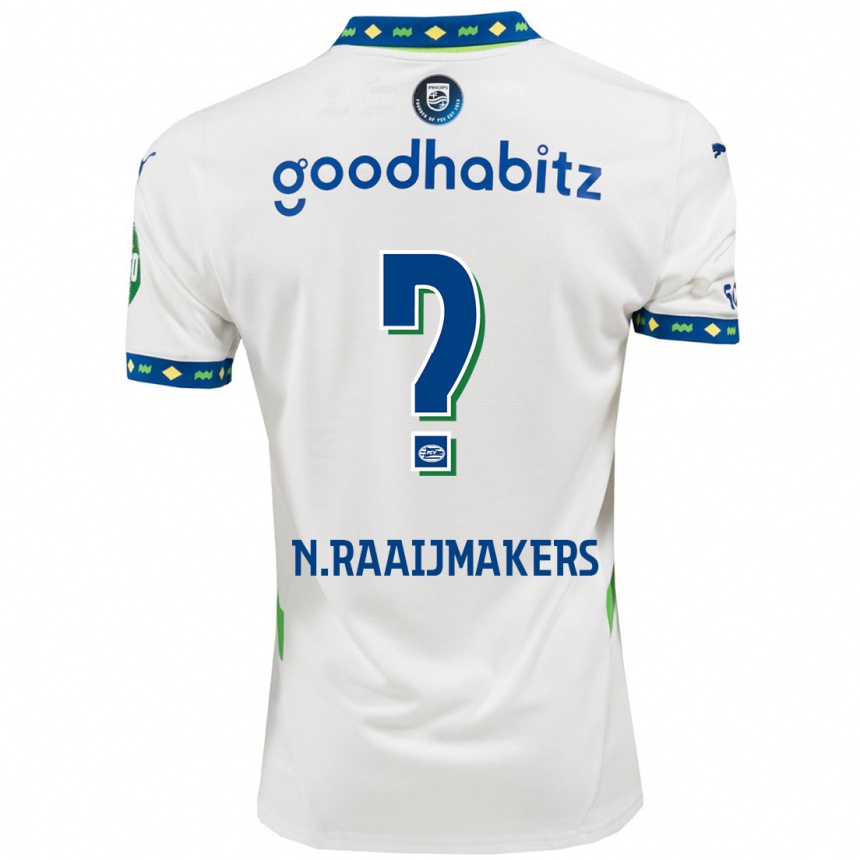 Kids Football Niels Raaijmakers #0 White Dark Blue Third Jersey 2024/25 T-Shirt