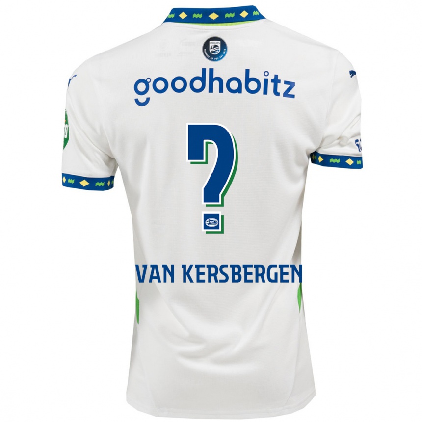 Kids Football Sander Van Kersbergen #0 White Dark Blue Third Jersey 2024/25 T-Shirt