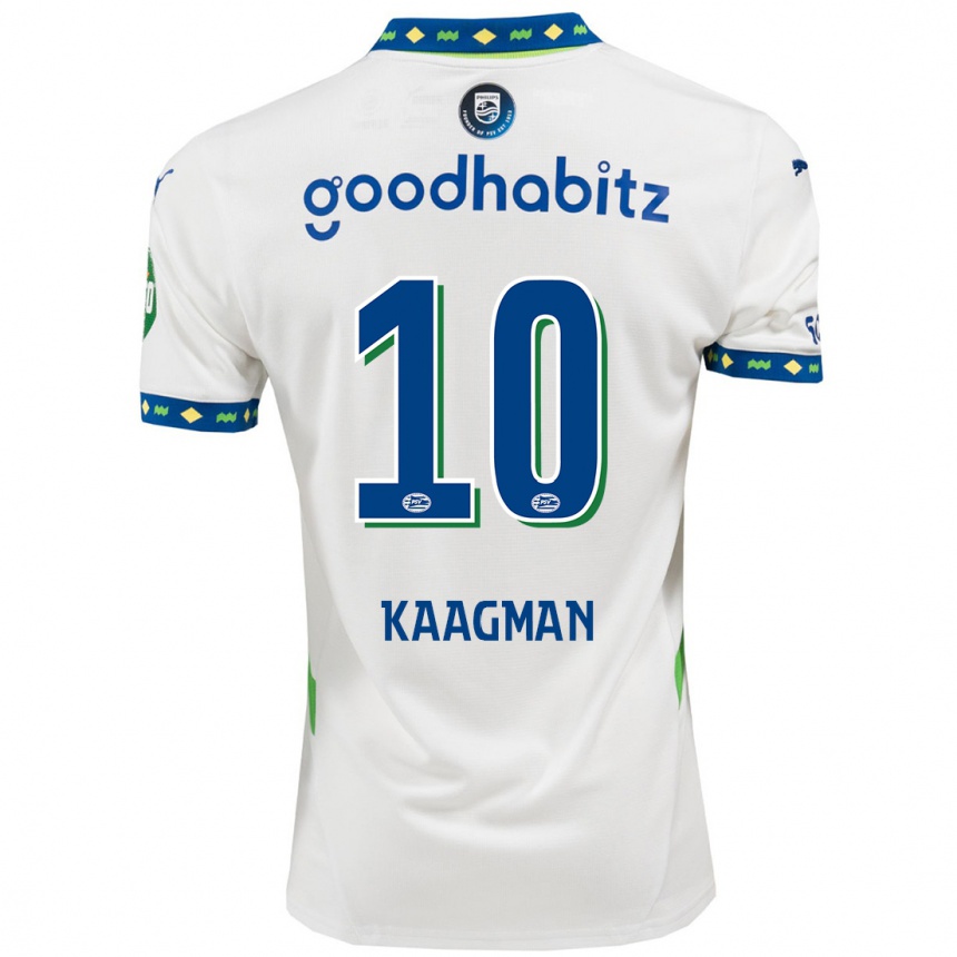 Kids Football Inessa Kaagman #10 White Dark Blue Third Jersey 2024/25 T-Shirt