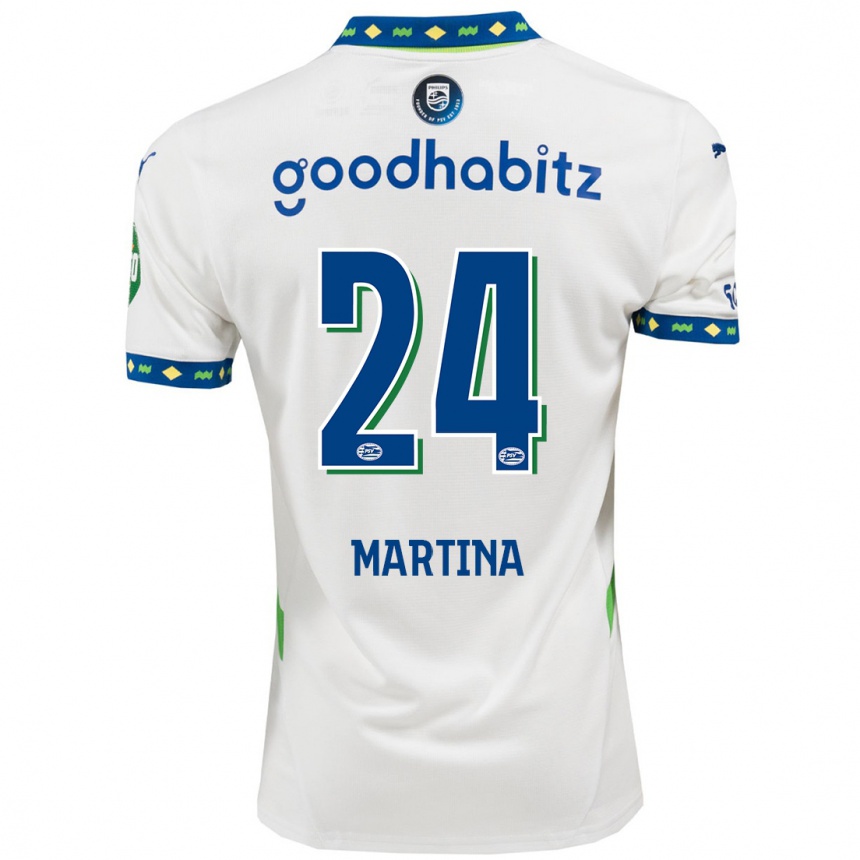 Kids Football Shijona Martina #24 White Dark Blue Third Jersey 2024/25 T-Shirt