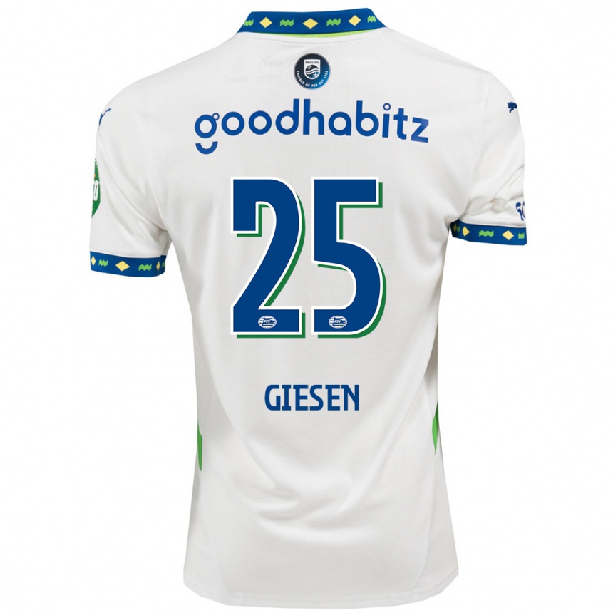 Kids Football Suzanne Giesen #25 White Dark Blue Third Jersey 2024/25 T-Shirt