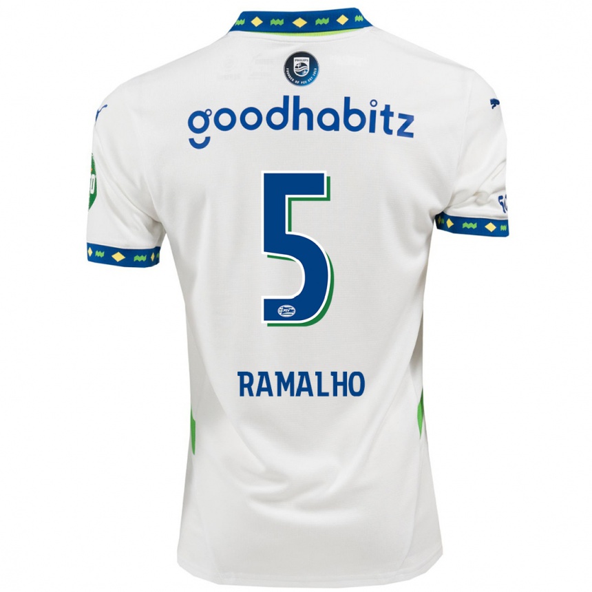 Kids Football André Ramalho #5 White Dark Blue Third Jersey 2024/25 T-Shirt