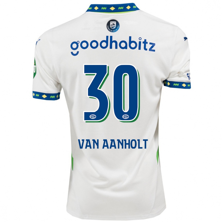 Kids Football Patrick Van Aanholt #30 White Dark Blue Third Jersey 2024/25 T-Shirt