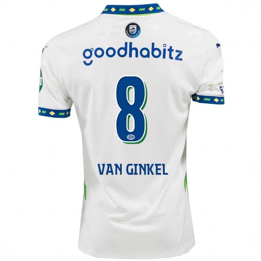 Kids Football Marco Van Ginkel #8 White Dark Blue Third Jersey 2024/25 T-Shirt