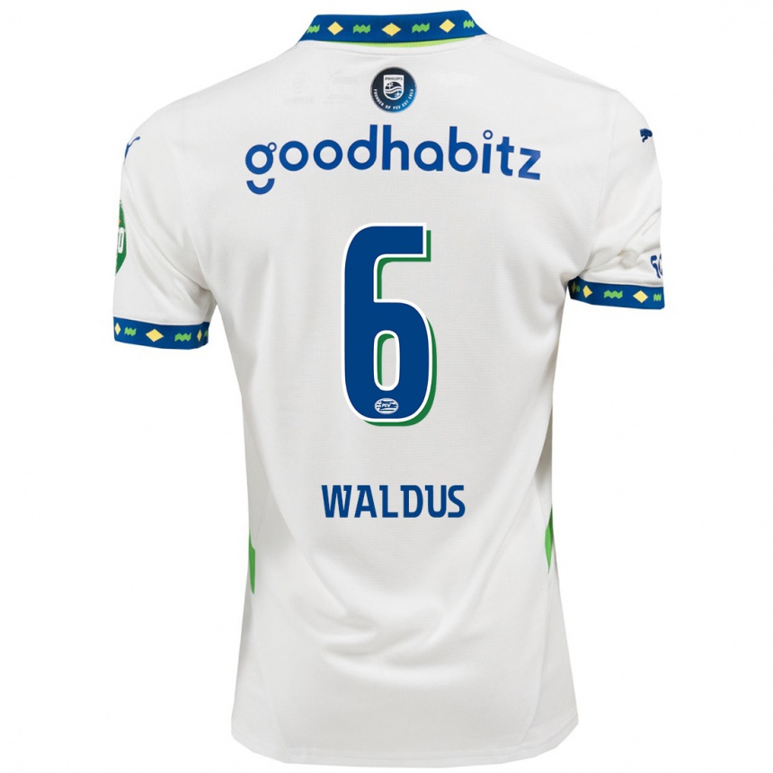 Kids Football Maruschka Waldus #6 White Dark Blue Third Jersey 2024/25 T-Shirt