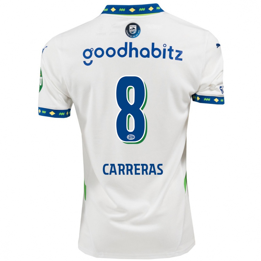 Kids Football Georgina Carreras #8 White Dark Blue Third Jersey 2024/25 T-Shirt