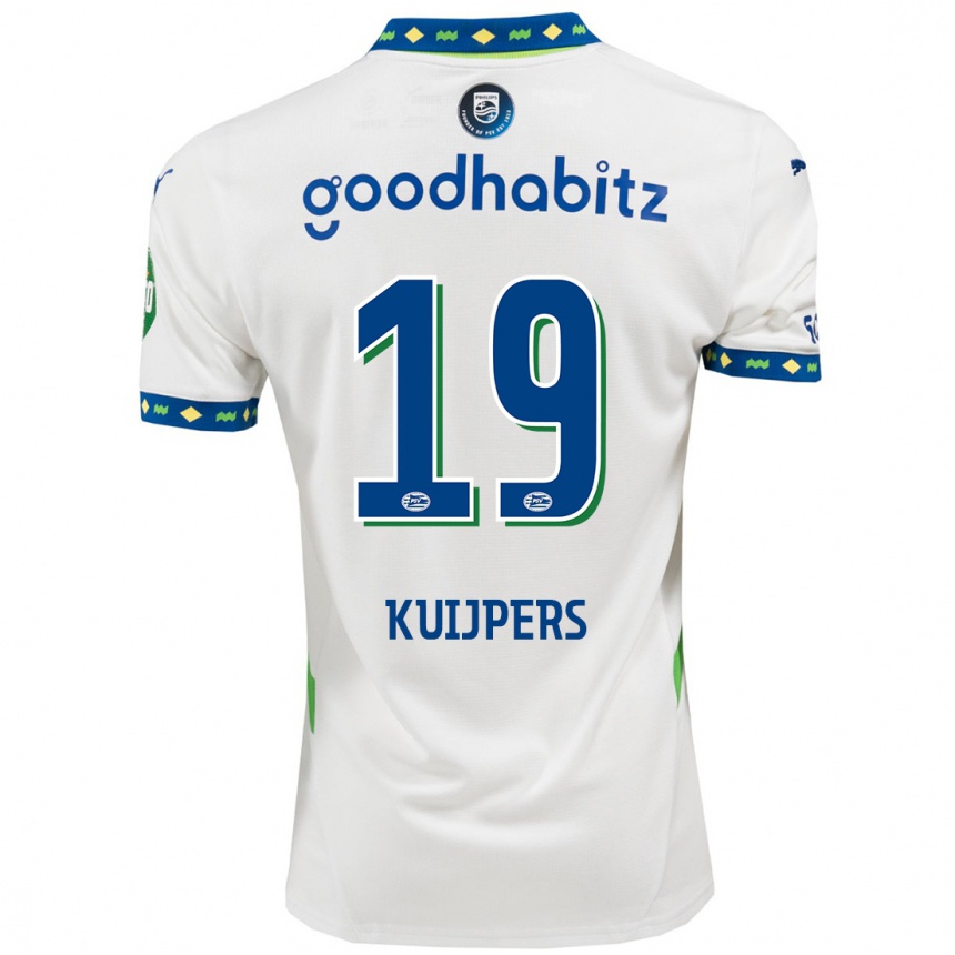 Kids Football Jeslynn Kuijpers #19 White Dark Blue Third Jersey 2024/25 T-Shirt