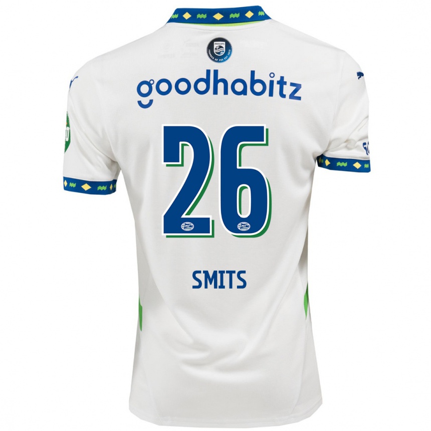 Kids Football Eef Smits #26 White Dark Blue Third Jersey 2024/25 T-Shirt