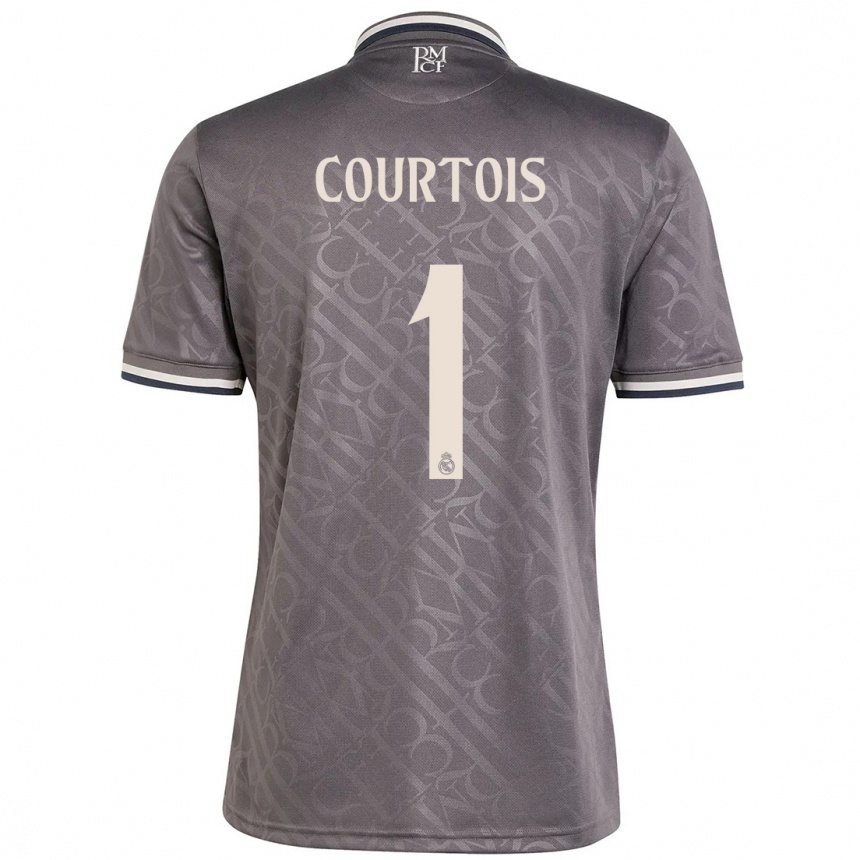 Kids Football Thibaut Courtois #1 Charcoal Third Jersey 2024/25 T-Shirt