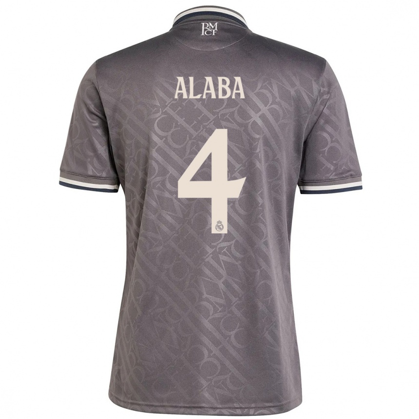 Kids Football David Alaba #4 Charcoal Third Jersey 2024/25 T-Shirt