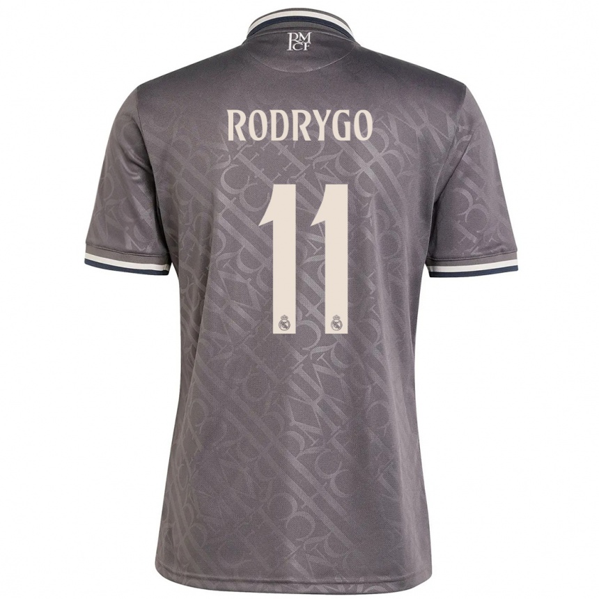 Kids Football Rodrygo #11 Charcoal Third Jersey 2024/25 T-Shirt