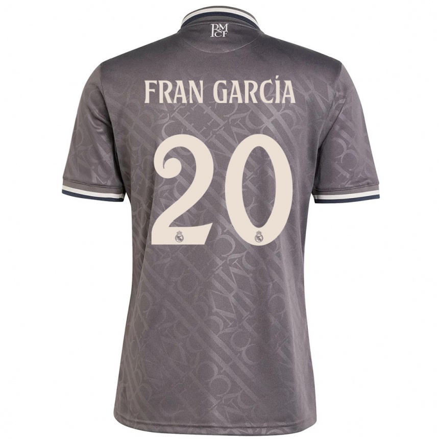 Kids Football Fran García #20 Charcoal Third Jersey 2024/25 T-Shirt