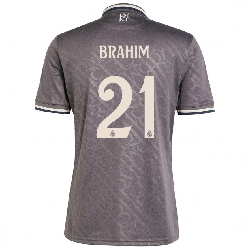 Kids Football Brahim Diaz #21 Charcoal Third Jersey 2024/25 T-Shirt