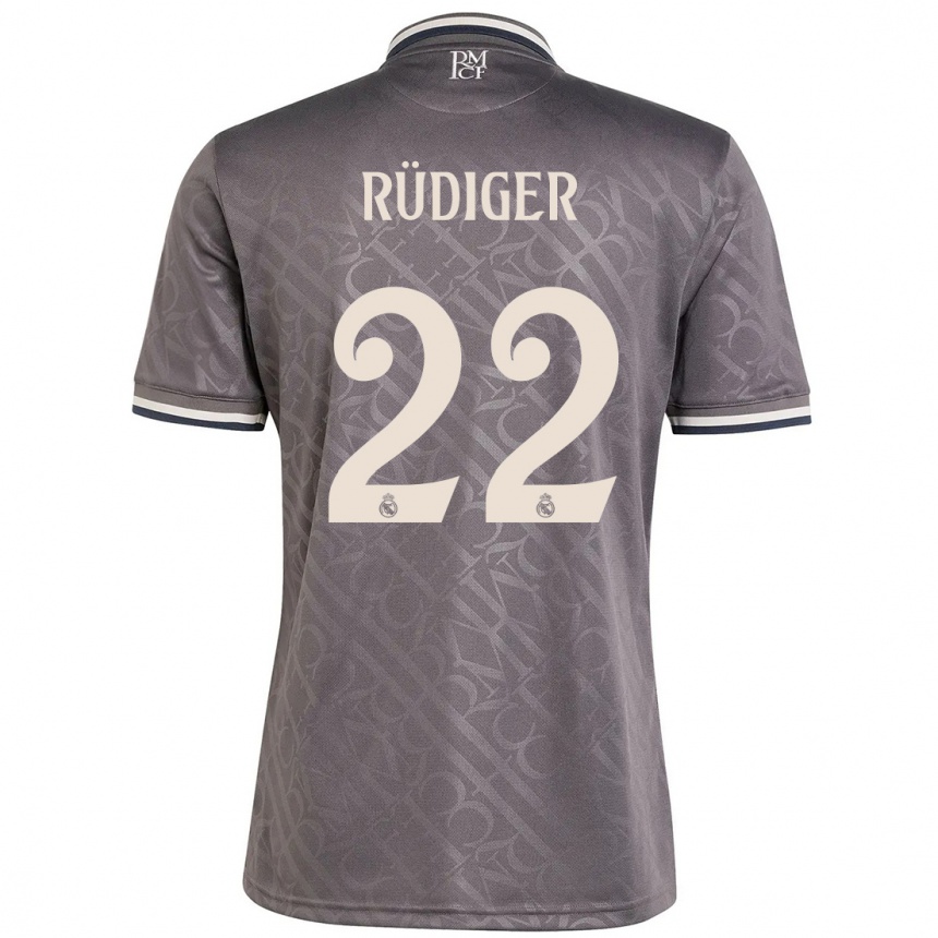 Kids Football Antonio Rudiger #22 Charcoal Third Jersey 2024/25 T-Shirt