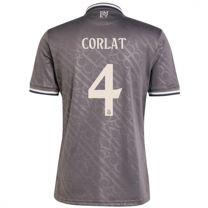 Kids Football Edu Corlat #4 Charcoal Third Jersey 2024/25 T-Shirt