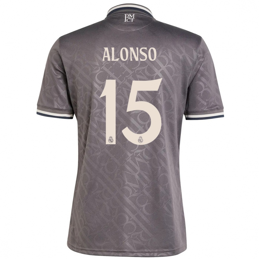 Kids Football Borja Alonso #15 Charcoal Third Jersey 2024/25 T-Shirt