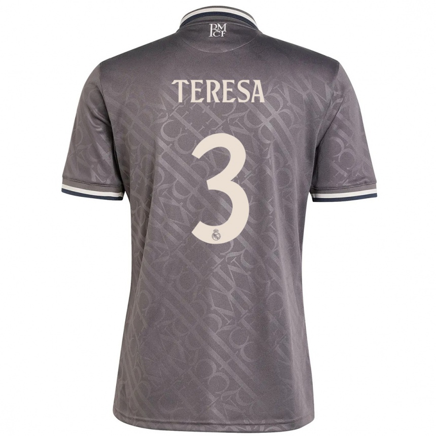 Kids Football Teresa Abelleira #3 Charcoal Third Jersey 2024/25 T-Shirt